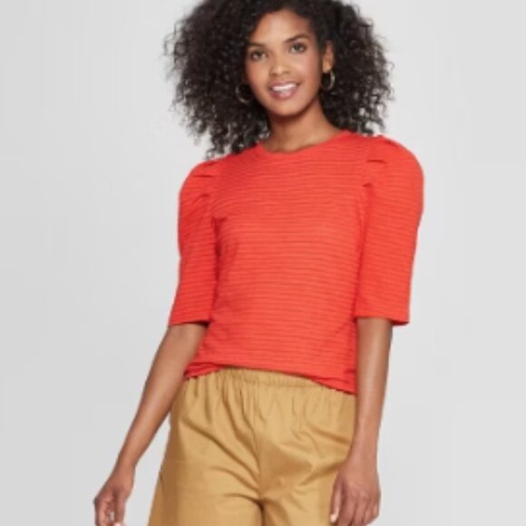 Who What Wear red puffy sleeve top XXL - Picture 1 of 5